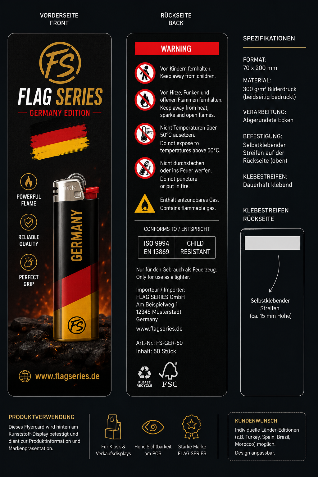 Flyercard Spezifikationen